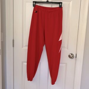 RARE Aviator Nation Bolt Sweatpants (W, Size L) - Red with white bolt